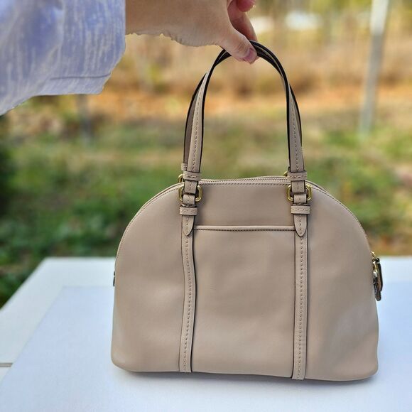 COACH Beige Cora Dome Satchel Handbag, Pre-owned - Picture 2 of 10